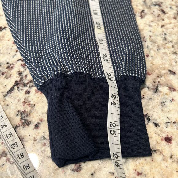 NWT Slazenger Long Sleeve Crew Neck Textured Shirt Blue Luxury Cotton Large - Picture 7 of 7